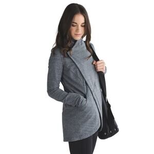Lululemon That's A Wrap Jacket Size 6 Heathered Coal Grey Fleece Mid-Length